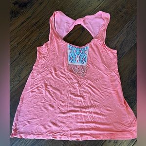 American Eagle coral tank with beautiful beaded detail, XS